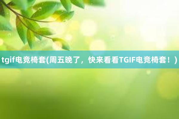 tgif电竞椅套(周五晚了，快来看看TGIF电竞椅套！)