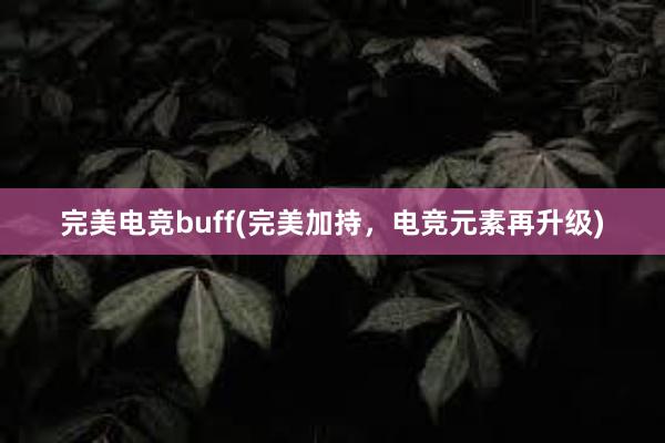 完美电竞buff(完美加持，电竞元素再升级)