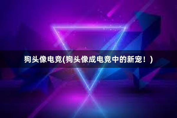 狗头像电竞(狗头像成电竞中的新宠！)