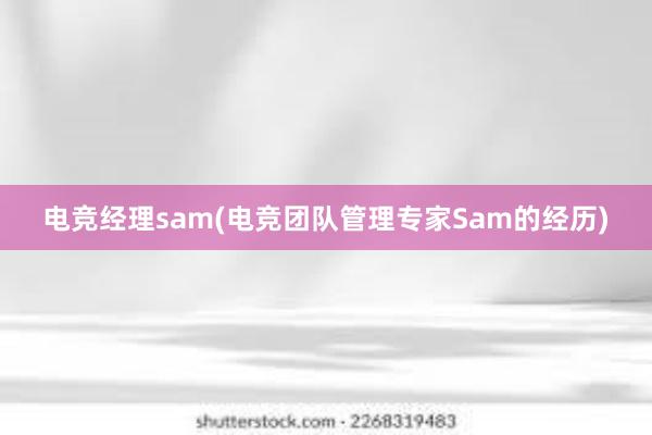 电竞经理sam(电竞团队管理专家Sam的经历)