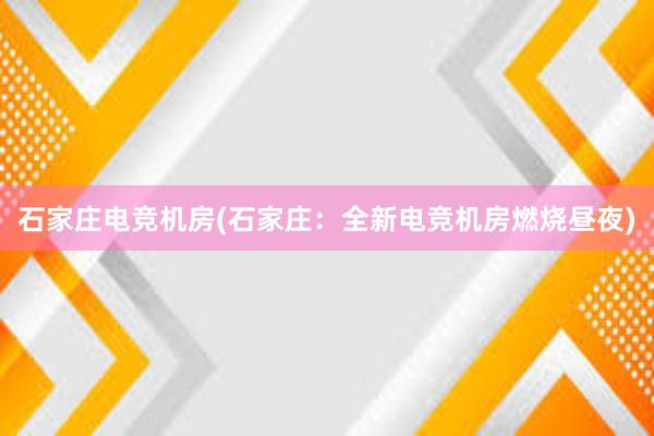 石家庄电竞机房(石家庄：全新电竞机房燃烧昼夜)