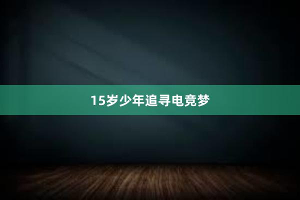 15岁少年追寻电竞梦