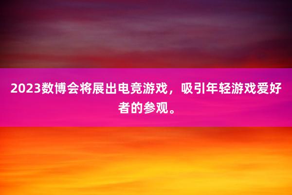 2023数博会将展出电竞游戏，吸引年轻游戏爱好者的参观。