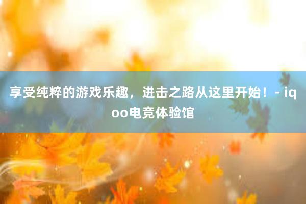 享受纯粹的游戏乐趣，进击之路从这里开始！- iqoo电竞体验馆