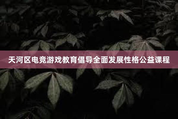 天河区电竞游戏教育倡导全面发展性格公益课程