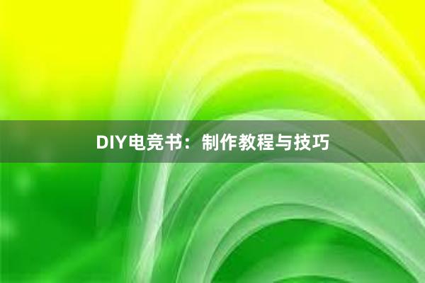 DIY电竞书：制作教程与技巧